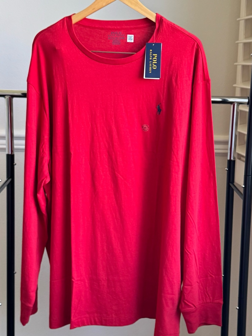 Polo Ralph Lauren Long-Sleeve Crew Neck Tee Classic Fit Red XXL NWT